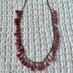 Mauve Tassel Necklace